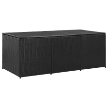   vidaXL fekete polyrattan kerti tárolóláda 180 x 90 x 70 cm
