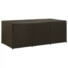 vidaXL barna polyrattan kerti tárolóláda 180 x 90 x 70 cm