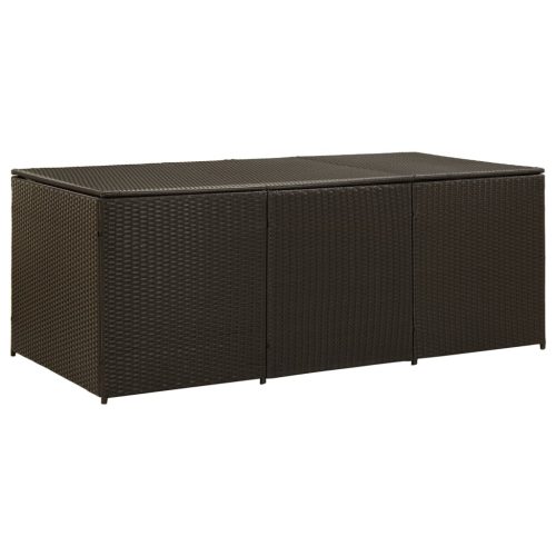 vidaXL barna polyrattan kerti tárolóláda 180 x 90 x 70 cm