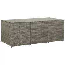   vidaXL szürke polyrattan kerti tárolóláda 180 x 90 x 70 cm