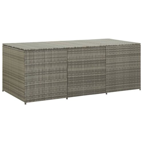 vidaXL szürke polyrattan kerti tárolóláda 180 x 90 x 70 cm