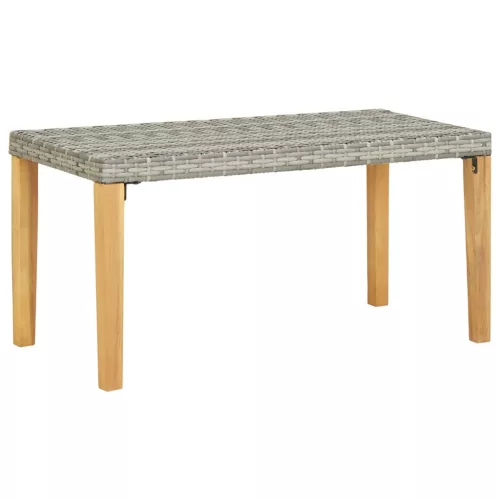 vidaXL szürke polyrattan és tömör akácfa kerti pad 120 cm