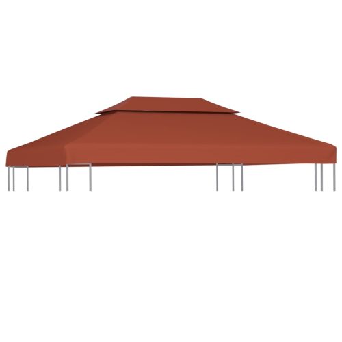 vidaXL terrakotta kétszintes pavilon tetőponyva 310 g/m² 4 x 3 m