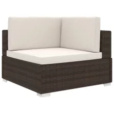   vidaXL 1 db barna polyrattan moduláris sarokfotel párnákkal