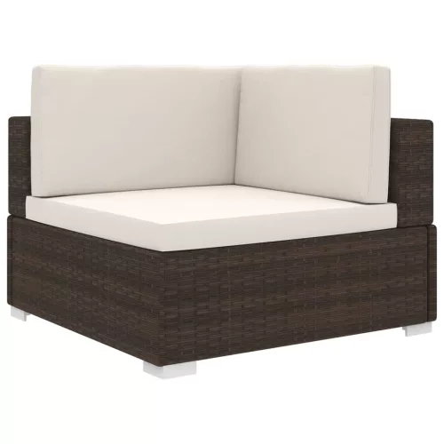 vidaXL 1 db barna polyrattan moduláris sarokfotel párnákkal