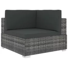   vidaXL 1 db szürke polyrattan moduláris sarokfotel párnákkal