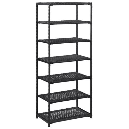 vidaXL fekete polyrattan cipőpolc 50 x 30 x 120 cm