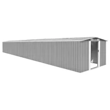   vidaXL szürke horganyzott acél kerti fészer 257 x 990 x 181 cm