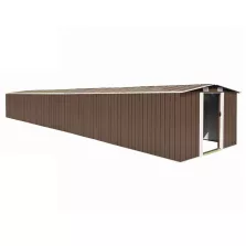   vidaXL barna horganyzott acél kerti fészer 257 x 990 x 181 cm