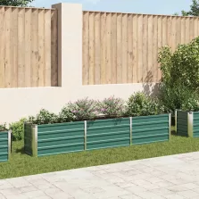   vidaXL zöld horganyzott acél kerti magaságyás 240 x 40 x 45 cm