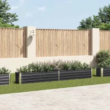   vidaXL antracitszürke horganyzott acél kerti magaságyás 320x40x45 cm