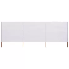 vidaXL 3 paneles homokfehér szövet szélfogó 400 x 80 cm