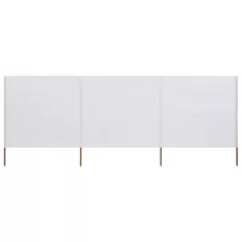 vidaXL homokfehér szövet 3-paneles szélfogó 400 x 160 cm