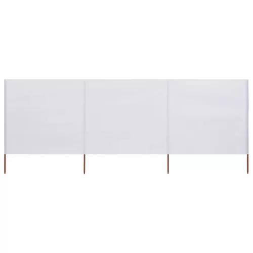 vidaXL homokfehér szövet 3-paneles szélfogó 400 x 160 cm
