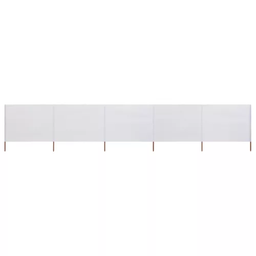vidaXL homokfehér 5-paneles szövet szélfogó 600 x 120 cm