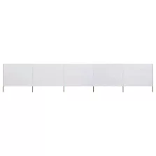 vidaXL homokfehér 5 paneles szövet szélfogó 600 x 160 cm