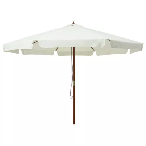 vidaXL homokfehér kültéri napernyő farúddal 330 cm