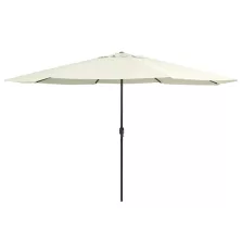 vidaXL homokszínű kültéri napernyő fémrúddal 390 cm