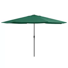 vidaXL zöld kültéri napernyő fémrúddal 390 cm
