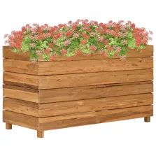   vidaXL újrahasznosított tíkfa és acél magaságyás 100 x 40 x 55 cm