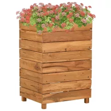   vidaXL újrahasznosított tíkfa és acél magaságyás 50 x 40 x 72 cm