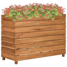   vidaXL újrahasznosított tíkfa és acél magaságyás 100 x 40 x 72 cm
