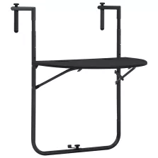   vidaXL fekete rattan hatású műanyag függő erkélyasztal 60x64x83,5 cm