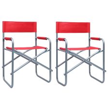 vidaXL 2 db piros acél rendezői szék