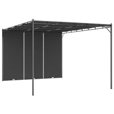   vidaXL antracitszürke kerti pavilon oldalfüggönnyel 4 x 3 x 2,25 m