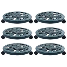 vidaXL 6 db zöld gurulós műanyag virágtartó 38 cm
