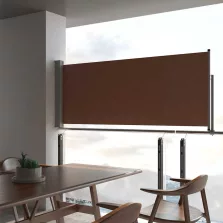   vidaXL barna behúzható oldalsó teraszi napellenző 100 x 300 cm
