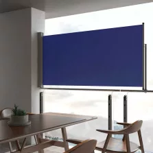   vidaXL kék behúzható oldalsó teraszi napellenző 120 x 300 cm