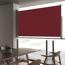   vidaXL piros behúzható oldalsó teraszi napellenző 140 x 300 cm