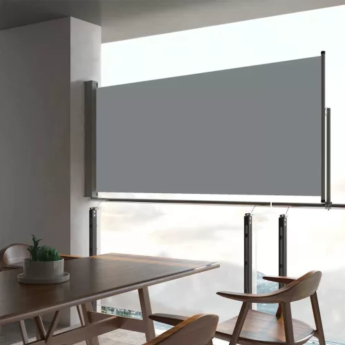 vidaXL szürke kihúzható oldalsó terasz napellenző 60 x 300 cm