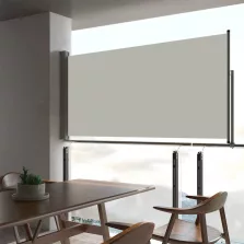   vidaXL krémszínű kihúzható oldalsó terasz napellenző 80 x 300 cm