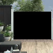   vidaXL fekete behúzható oldalsó teraszi napellenző 120 x 500 cm