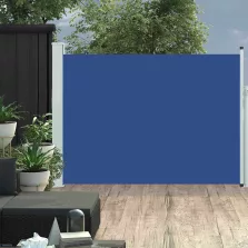   vidaXL kék behúzható oldalsó teraszi napellenző 120 x 500 cm