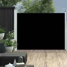   vidaXL fekete kihúzható oldalsó teraszi napellenző 140 x 500 cm