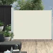   vidaXL krémszínű kihúzható oldalsó teraszi napellenző 140 x 500 cm