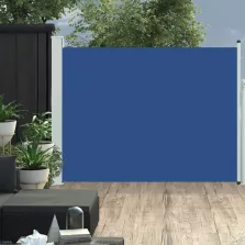   vidaXL kék kihúzható oldalsó teraszi napellenző 140 x 500 cm