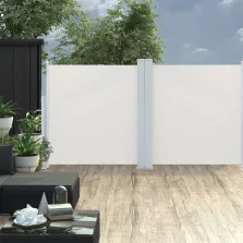   vidaXL krémszínű behúzható oldalsó napellenző 120 x 600 cm