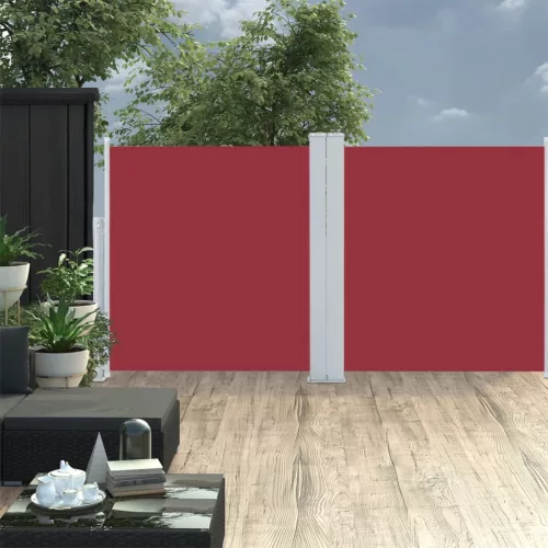 vidaXL piros behúzható oldalsó napellenző 120 x 600 cm