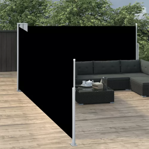 vidaXL fekete behúzható oldalsó napellenző 100 x 1000 cm
