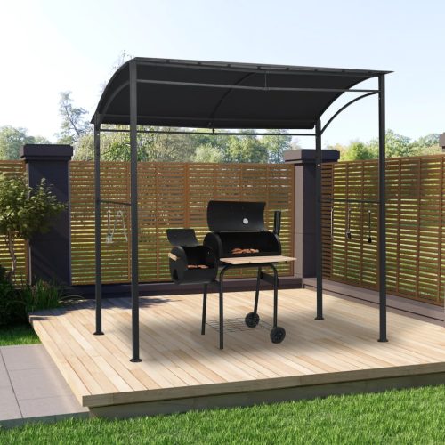 vidaXL antracitszürke acél grillpavilon 215 x 150 x 220 cm