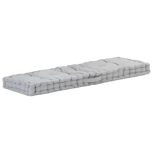 vidaXL szürke pamut raklappadló-párna 120 x 40 x 7 cm