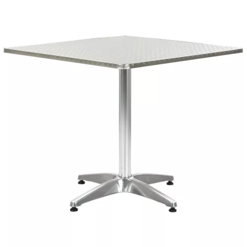 vidaXL ezüstszínű alumínium kerti asztal 80 x 80 x 70 cm