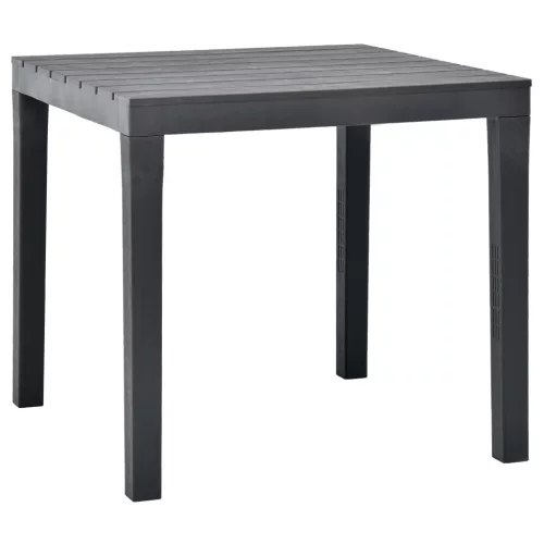 vidaXL antracitszürke műanyag kerti asztal 78 x 78 x 72 cm