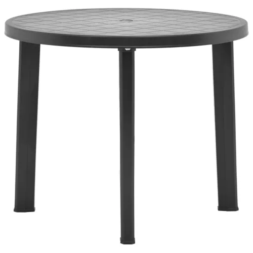 vidaXL antracitszürke műanyag kerti asztal 89 cm