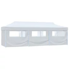   vidaXL fehér összecsukható rendezvénysátor 8 oldalfallal 3 x 9 m