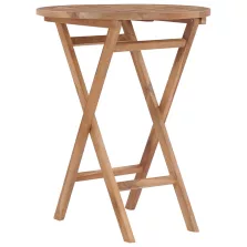 vidaXL összecsukható tömör tíkfa kerti asztal 60 cm